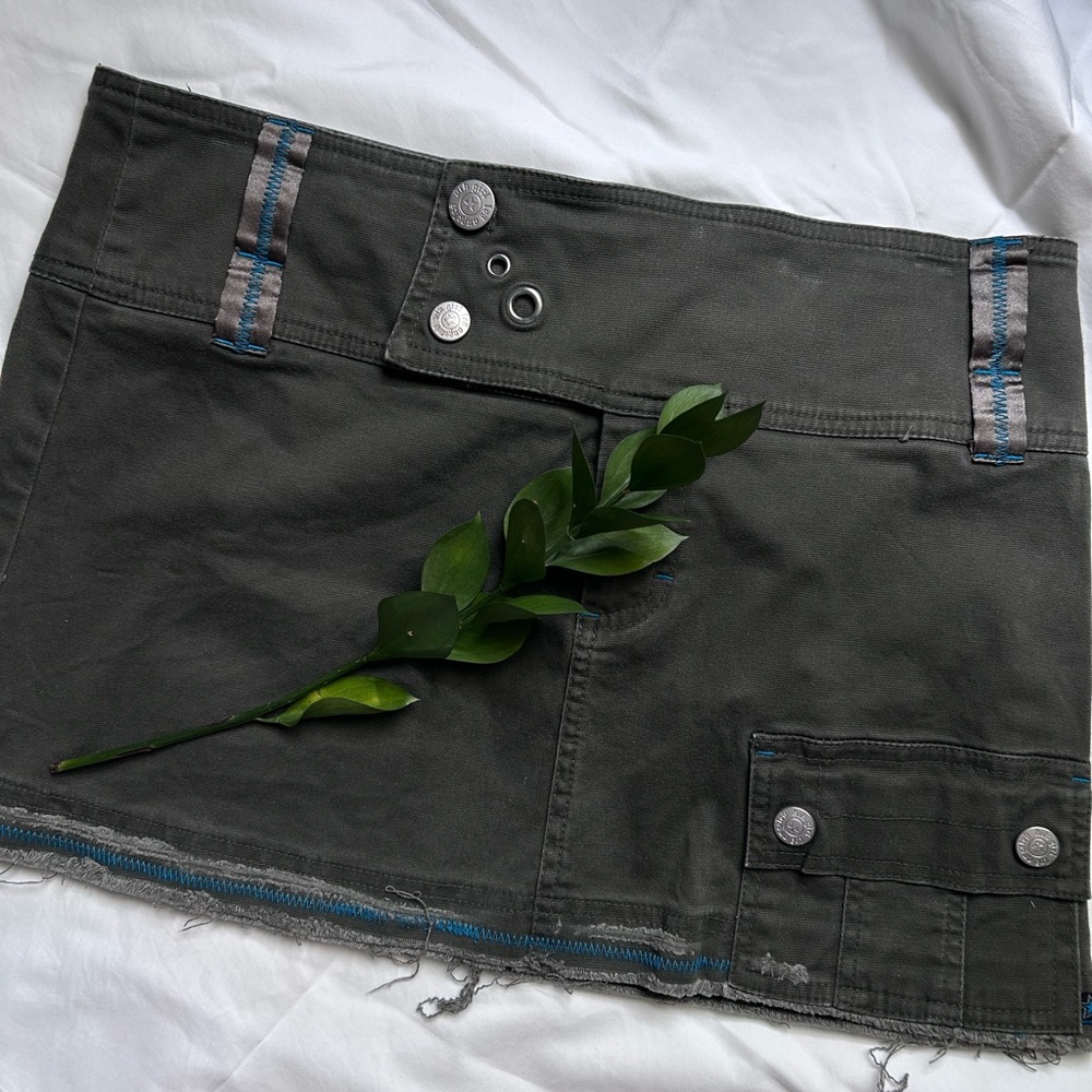 Vintage Green Mini Cargo Skirt for Casual Wear Y2K